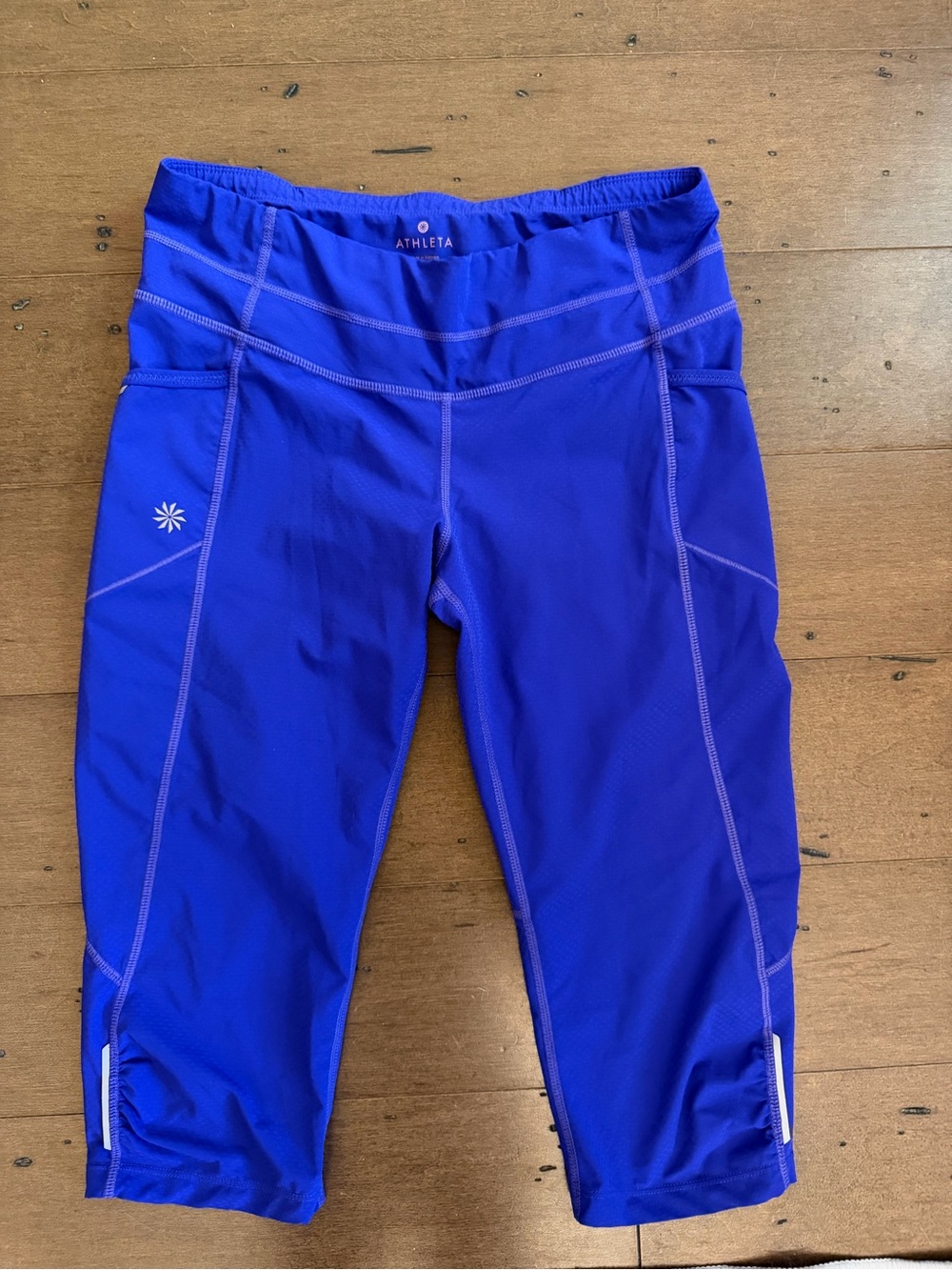 Athleta Dobby be Free Capri Leggings Purple Sapphire size small - Picture 2 of 5